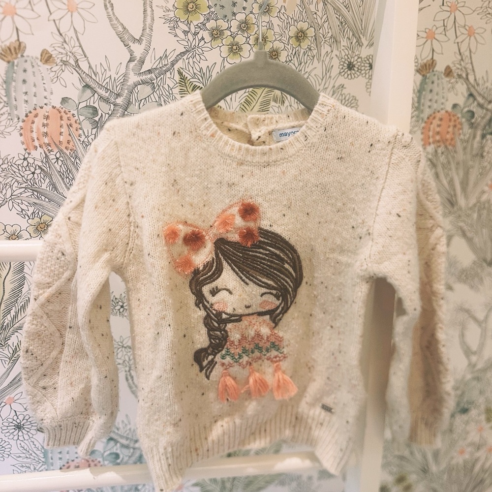 Mayoral Cream Speckled Sweater barely worn